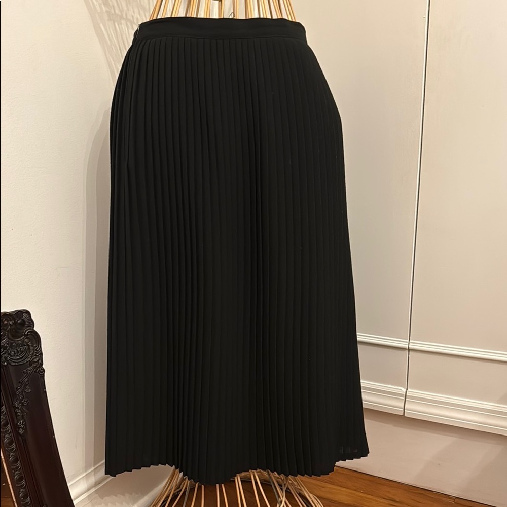 Chic Black A-Line Pleated Skirt